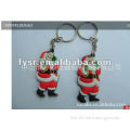 2016 Santa Claus shaped silicone key chain